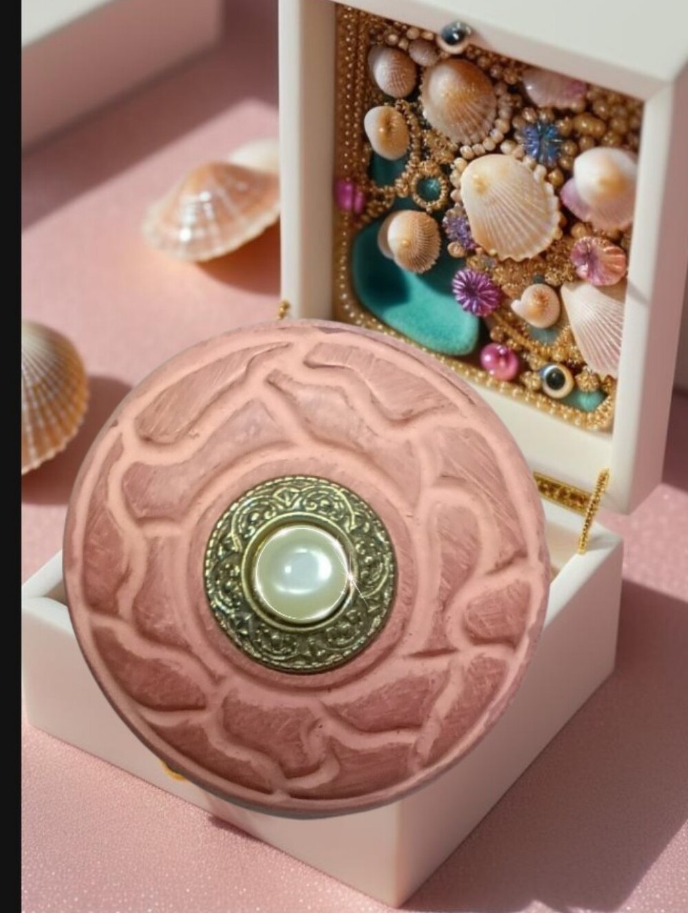 Tea Rose Mauve Round Clip-on Vintage Earrings Mother-of-pearl Center Stone